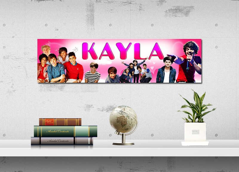 One Direction - Personalized Poster with Your Name, Birthday Banner, Custom Wall Décor, Wall Art